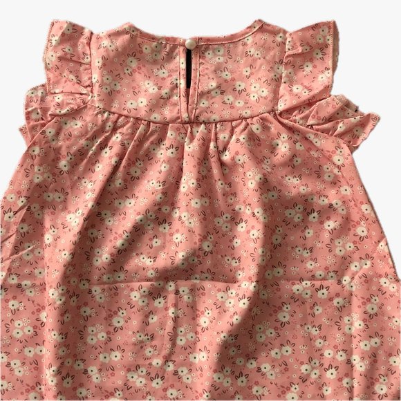 Unbranded Boutique Girls Spring/Summer Dress Peach White Flowers Size 100 (3-4Y) - Picture 2 of 12